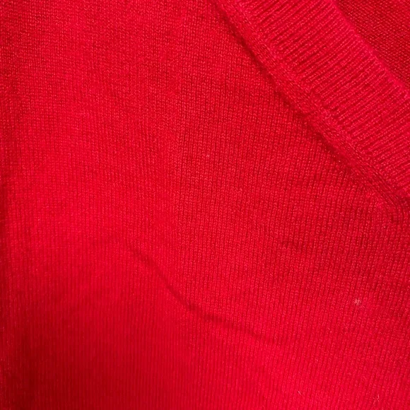 Everlane Deep Red V-Neck Cashmere Sweater - Picture 4 of 6